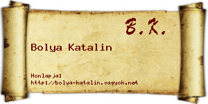 Bolya Katalin névjegykártya